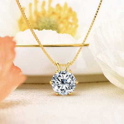 Diamond Moissanite Solitaire Pendant Necklace with 3 Carat