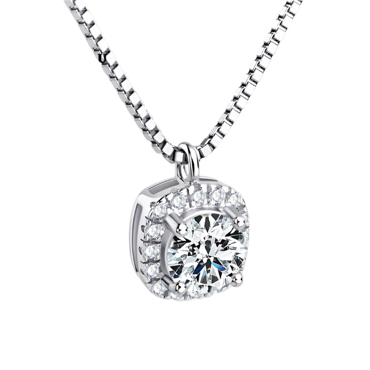 Classic Engagement Moissanite Pendant Necklace – 0.5 Carat Round Brilliant-Cut Stone