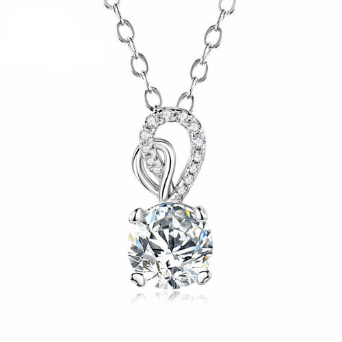 Bridal Wedding Moissanite Pendant Necklace – 1.0ct Round Cut, GRA Certified