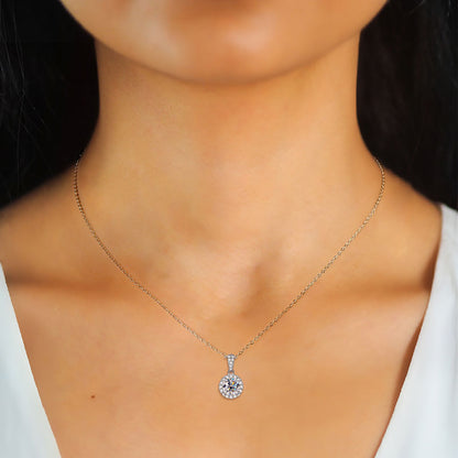 Halo Moissanite Elegant Necklace Gift Set