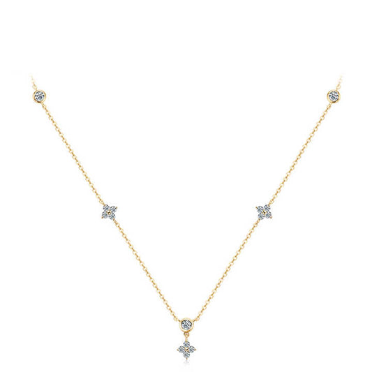 Four-Leaf Clover Moissanite Pendant Necklace