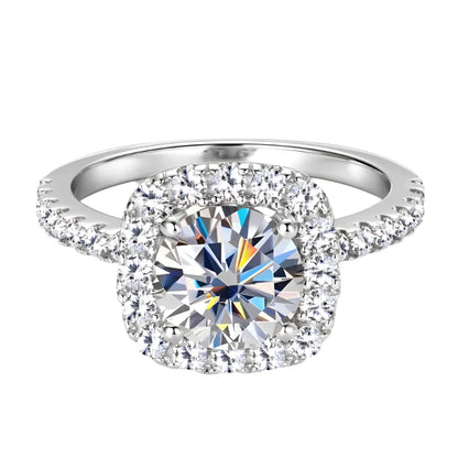 Luxury Moissanite 2 ct Cushion Ring For wedding, anniversary & engagement