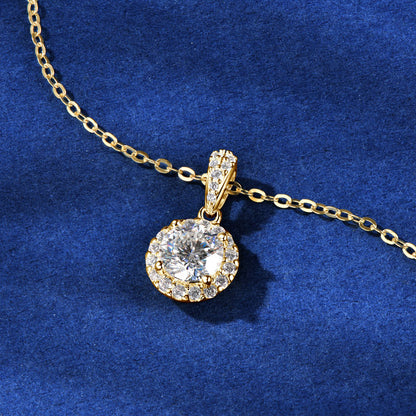 Halo Moissanite Elegant Necklace Gift Set