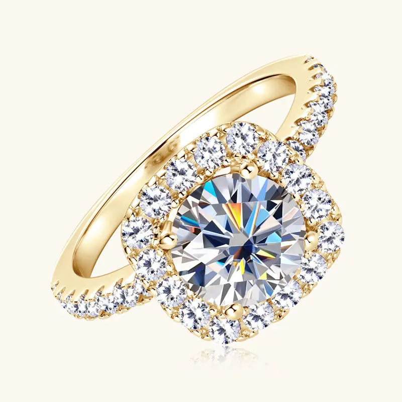 Luxury Moissanite 2 ct Cushion Ring For wedding, anniversary & engagement