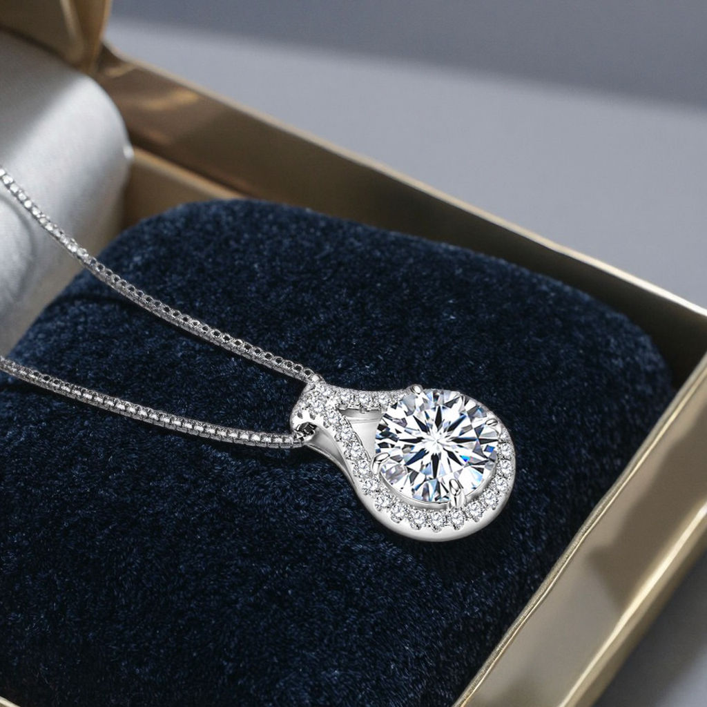 Exclusive 3 CT Moissanite Classic Pendant Necklace