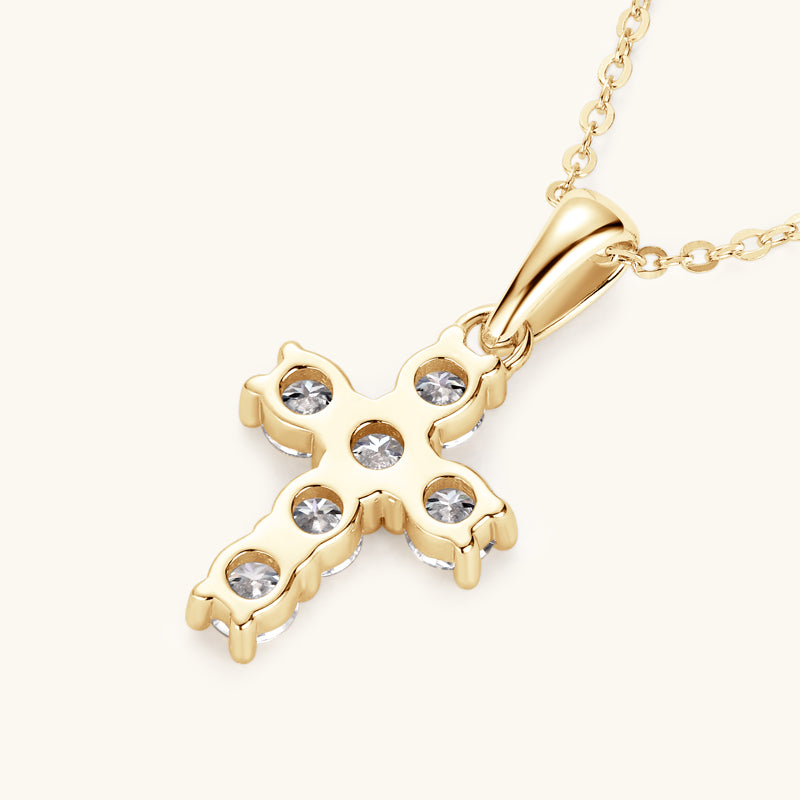 Elegant Cross Moissanite Necklace
