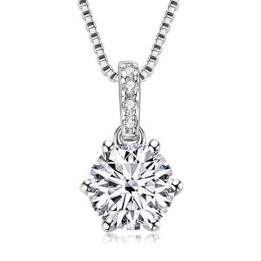 Elegant 14K Gold-Plated Moissanite Pendant Necklace