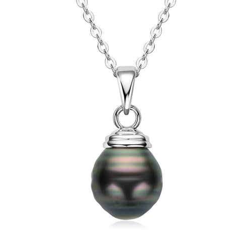 Natural Tahitian Black Baroque Necklace