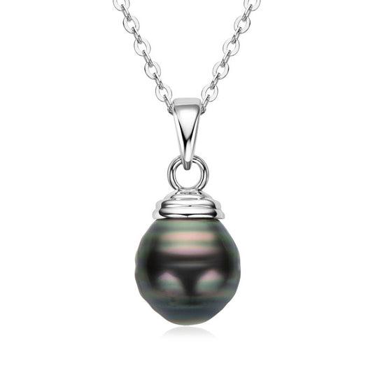 Natural Tahitian Black Baroque Necklace