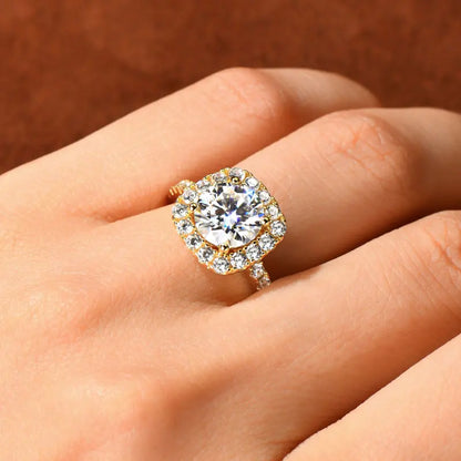 Luxury Moissanite 2 ct Cushion Ring For wedding, anniversary & engagement