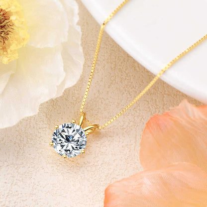 Diamond Moissanite Solitaire Pendant Necklace with 3 Carat