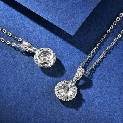 Halo Moissanite Elegant Necklace Gift Set