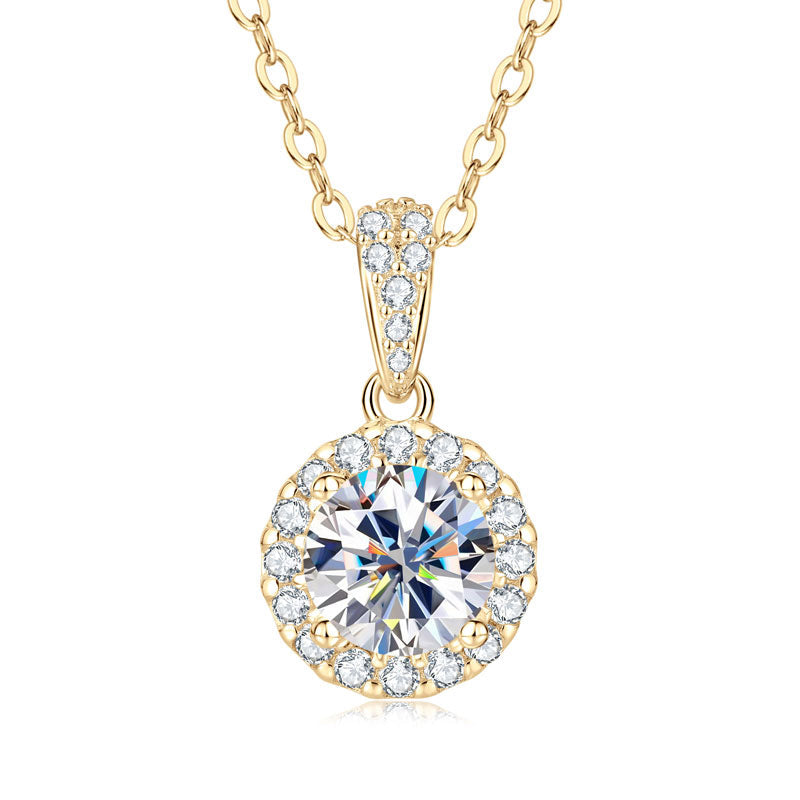 Halo Moissanite Elegant Necklace Gift Set
