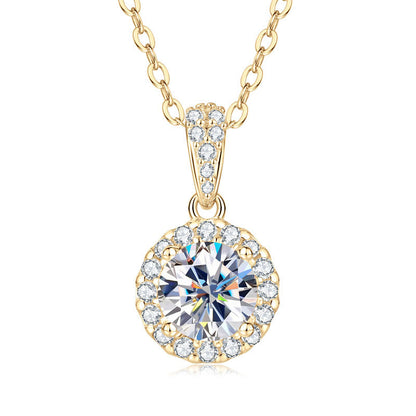 Halo Moissanite Elegant Necklace Gift Set