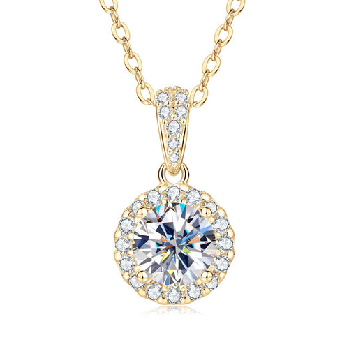 Halo Moissanite Elegant Necklace Gift Set