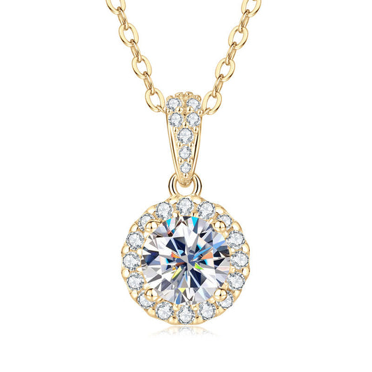 Halo Moissanite Elegant Necklace Gift Set