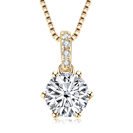 Moissanite Diamond  Pendant Necklace with 14k Gold Plated High Quality