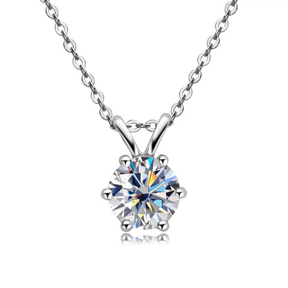 Diamond Moissanite Solitaire Pendant Necklace with 3 Carat