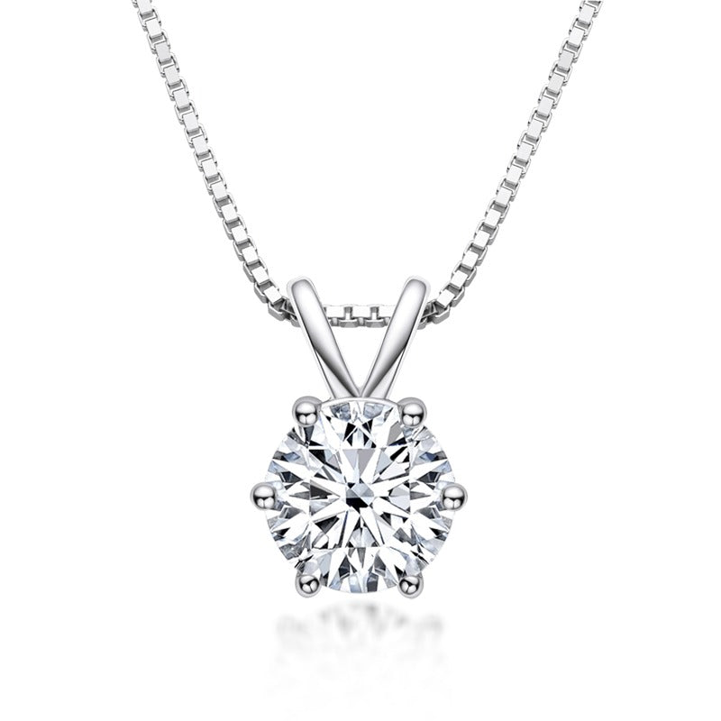 Luxury Solitaire Round Moissanite Necklace (FREE Earrings included)