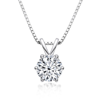 Luxury Solitaire Round Moissanite Necklace (FREE Earrings included)