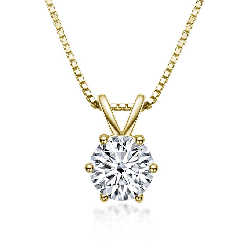 Luxury Solitaire Round Moissanite Necklace (FREE Earrings included)