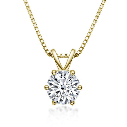 Luxury Solitaire Round Moissanite Necklace (FREE Earrings included)