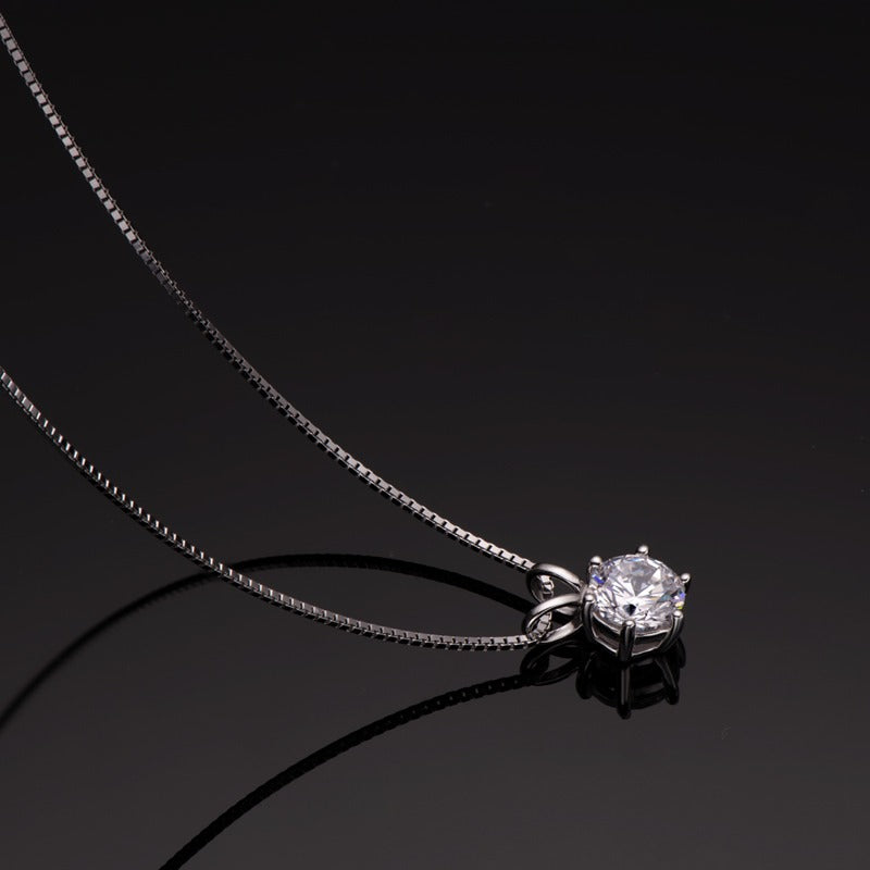 Luxury Solitaire Round Moissanite Necklace (FREE Earrings included)