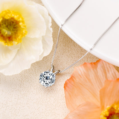 Luxury Solitaire Round Moissanite Necklace (FREE Earrings included)