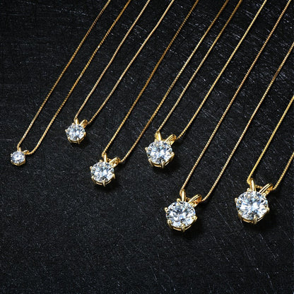 Luxury Solitaire Round Moissanite Necklace (FREE Earrings included)