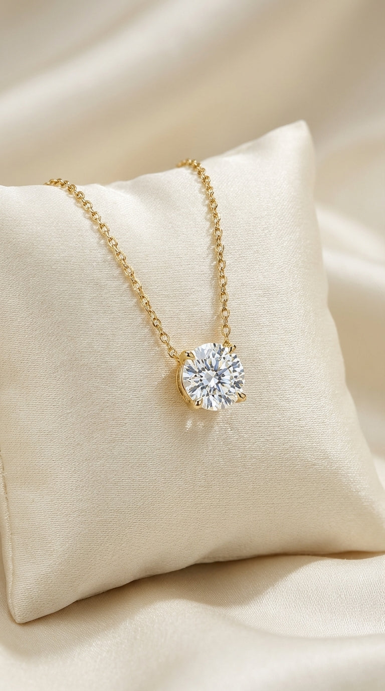 Lab Diamond Solitaire Necklace