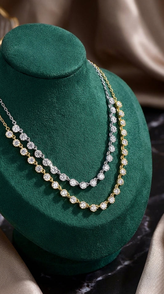 Luxury Bubble Style Moissanite Necklace