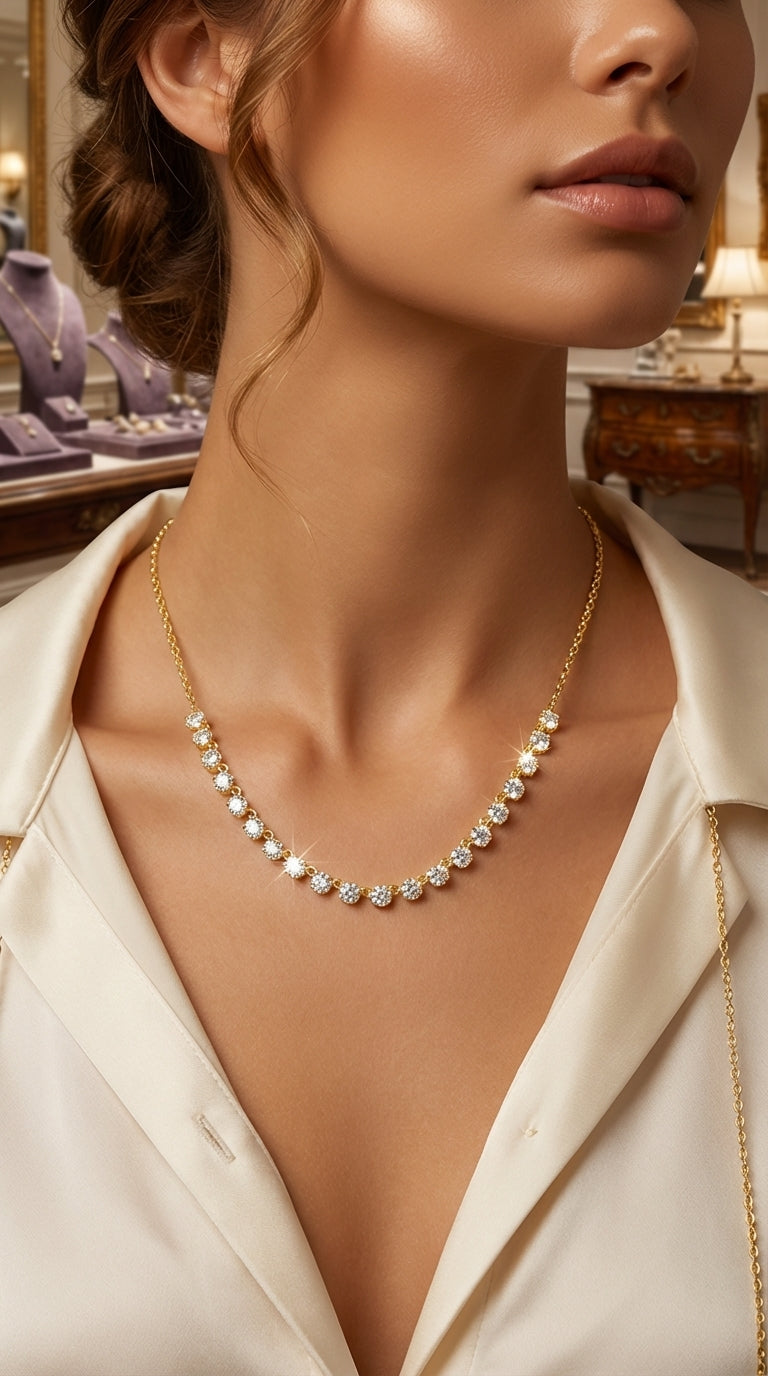 Luxury Bubble Style Moissanite Necklace
