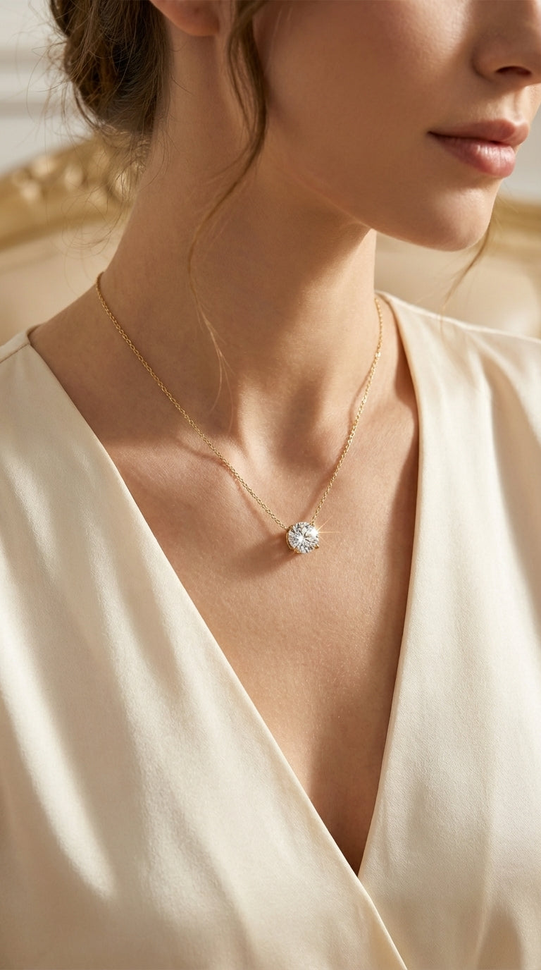 Lab Diamond Solitaire Necklace