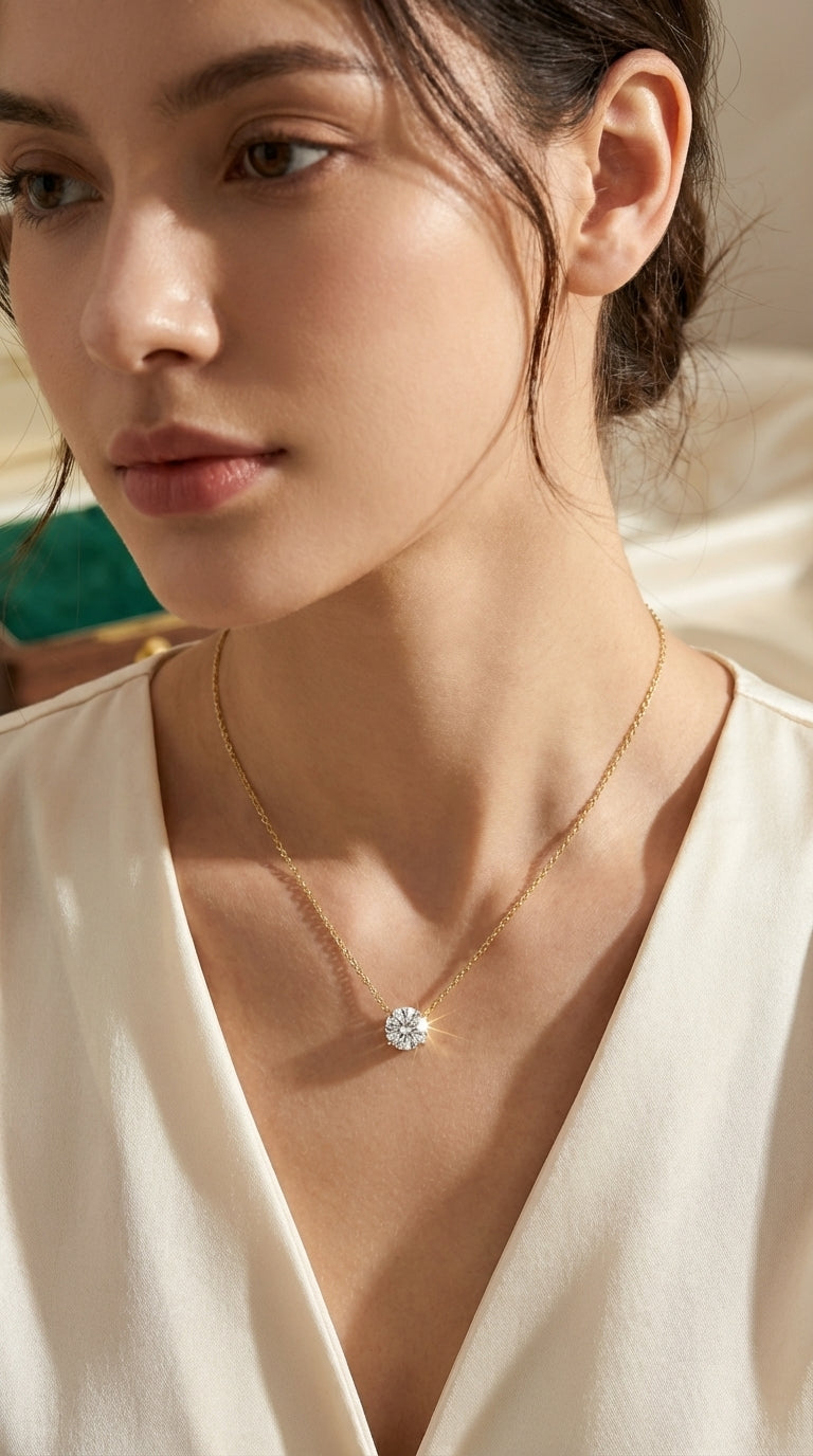 Lab Diamond Solitaire Necklace