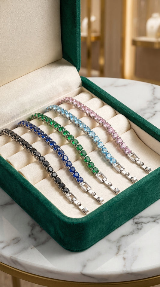 Luxury Tennis Bracelet Simulated Diamonds