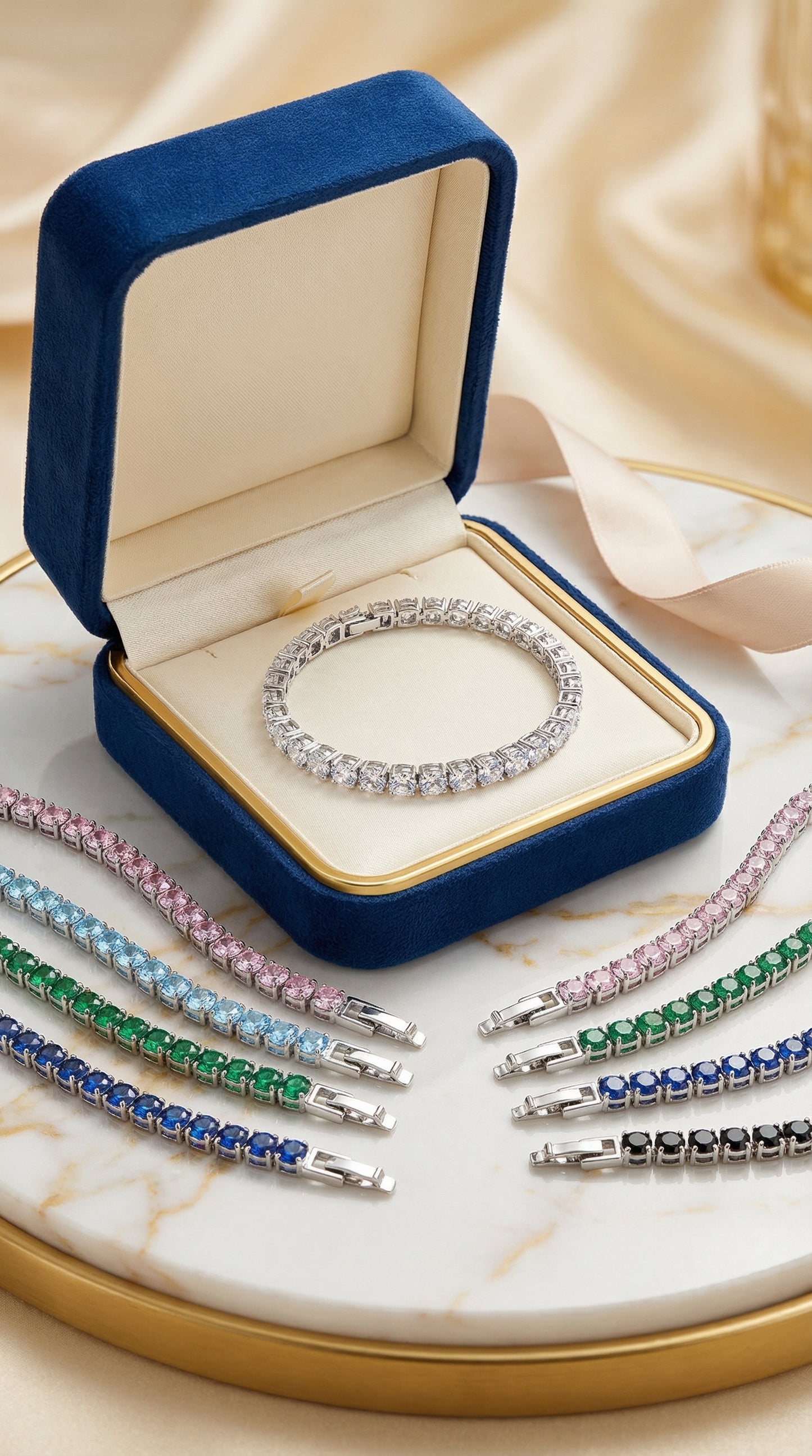 Luxury Tennis Bracelet Simulated Diamonds